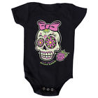 0032jpssk-nb Cycles Girls Sweet Skull Black Onesie