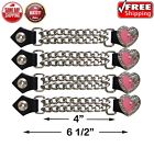 1305-pink Dream Apparel Womens Pink Chrome Heart Rose Double Chain Vest