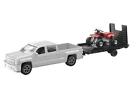 19535b New Ray Toys Scale Truck Chevy Silverado With Trailer Atv