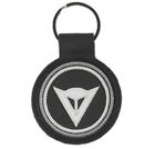 1999893-999-blk-wht Dainese Logo Leather Portach Round Key Chain Ring