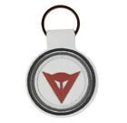 1999893-999-wht-red Dainese Logo Leather Portach Round Key Chain Ring