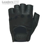 20-1012 Castle New Mens Black Leather Fingerless Motorcycle Riding 707864384719