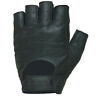 20-1024 Castle New Black Leather Gel Fingerless Motorcycle Gloves 008061007075