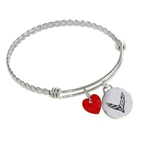 688024 2020-2021 Corvette C8 Stainless Steel Swarovski Charm Bracelet Size Large 8.25inch