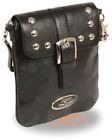 226001136153 Milwaukee Leather Small Studded Shoulder Bag Black
