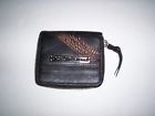 284157 Leather Accessory Ladies Wallet Coin Purse Black With Orange Wing