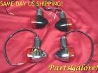 L150 2pc Turn Signal Square Bullet Black And Chrome Amber Lens Motorcycle Scooter