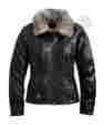 97035-15vw 000l Harley-davidson Womens Madeline With Removable Rabbit Fur Collar Black Leather