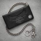 99415-18vm Genuine Mens Anniversary Biker Chain Wallet Leather