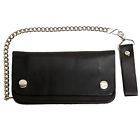 Ac-51 Dealer Leather Genuine Black Biker Billfold Wallet Stainless 736649583818