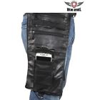 Ac1008-11 Bikers Dream Top Grade Black Leather Leg Waist Bag Fanny
