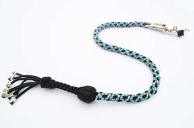 Acid Tactical 691024304276 550 Paracord Motorcycle Whip Get Back 1 Inch Ball And Skulls 36 Teal Gray Black