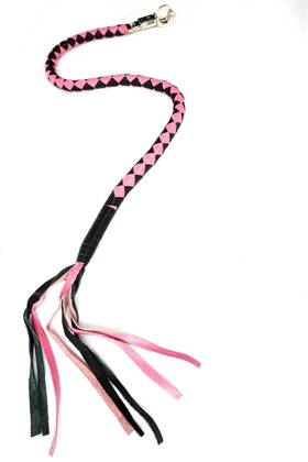 Acid Tactical 765105941459 Genuine Leather Motorcycle Whip Get Back With Tassels 41 Inch Pink