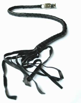 Acid Tactical 767571911936 Genuine Leather Motorcycle Whip Get Back With Tassels 41 Inch Black