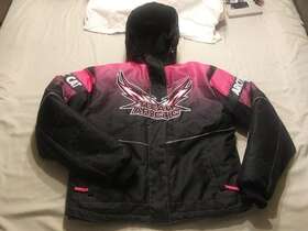8.84647e Arctic Cat 11 Wear Black/pink Womens Coat Large Preowned Good Condition