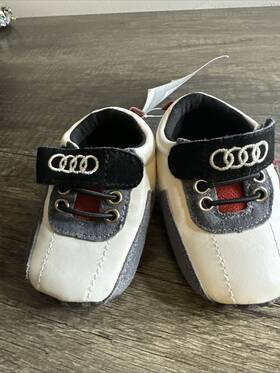 3201900900 Audi Collection Unisex Infant Baby Shoes White Grey Red 0-6 Months Nwt
