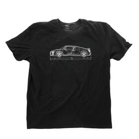 Acm-300-7bl-kx-l Audi Black R8 Graphic T-shirt Extra Large