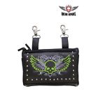 Bag35-ebl10-lime Grn Bikers Dream Studded Naked Leather Belt Loop Bag Sale
