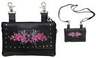 Bag35-ebl2-pink Unbranded All Naked Cowhide Leather Hot Pink Butterfly Belt Bag