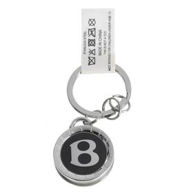 Bl1909 Bentley Genuine Chrome With Black /white B Keyring Oem New