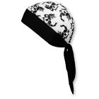 Bndna003-84 Schampa Stretch Headwraps Black Skulls