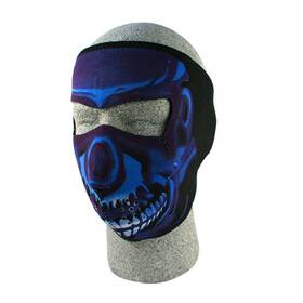 Wnfm024 Bobster Neoprene Face Mask Blue Chrome Skull