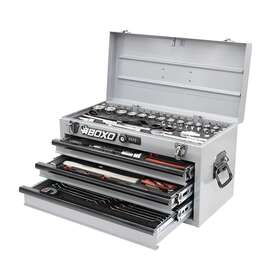 Boxo 810095873386 Usa Heavy Duty Toolbox 103 Piece Motobox Tool Box With Lock - Nardo Gray