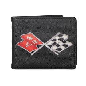 604620 Buckle Down 1968-1982 Corvette C3 Logo Bi-fold Black Leather Wallet