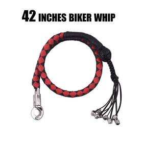 68306 Bullwhipsquadron 42 Inch Motorcycle Leather Biker Whip Back For Handlebar