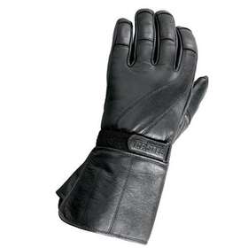 20-3114 Castle New Black Leather Gauntlet Mid Season Motorcycle Gloves Medium