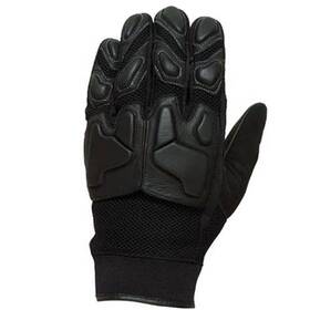 20-4016 Castle New Black Leather Sport Mesh Motorcycle Riding Gloves Large