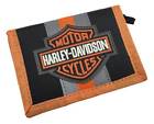 Ce-7180539mm Harley Davidson Reflective Bar Shield Trifold Nylon Canvas Wallet