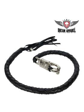 Gbw1-11s Dealer Leather Genuine Black Get Back Whip Hand Braided Motorcycle