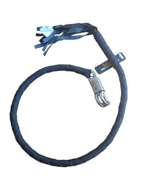 57675 Dream Apparel Genuine Leather Motorcycle 42 Inch Get Back Whip For Handlebar Fringed Biker