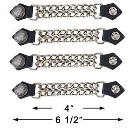 Ac1054 Dream Apparel 4 Pcs Chain And Leather Native American Head Vest Extender For Jacket