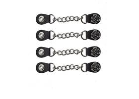 Ac1061-ll Dream Apparel Rose Single Chain And Leather Vest Extender For Biker Waistcoat Jacket