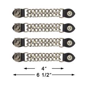 Ac1065-bc Dream Apparel Pow Mia Chrome Chain And Leather Vest Extender For Biker Waistcoat Jacket Ac1065-bc Dream Apparel Pow Mia Chrome Chain And Leather Vest Extender For Biker Waistcoat Jacket