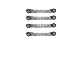 Ac1082 Dream Apparel Evil Joker Chrome Chain And Leather Vest Extender For Biker Waistcoat Jacket