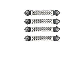 Ac1123 Dream Apparel Cross Chrome Chain And Leather Vest Extender For Biker Waistcoat Jacket