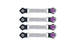 Ac1125-bbg-purp Dream Apparel Bling Chrome Chain And Leather Vest Extender For Biker Waistcoat Jacket Ac1125-bbg-purp Dream Apparel Bling Chrome Chain And Leather Vest Extender For Biker Waistcoat Jacket