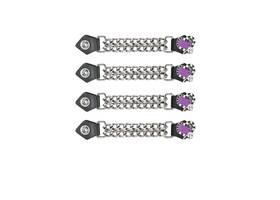 Ac1125-purp Dream Apparel Chain And Leather Purple Hearth Biker Jacket Vest Extender Lightweight Accessories