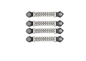 Ac1127 Dream Apparel Angel Chrome Chain And Leather Vest Extender For Biker Waistcoat Jacket