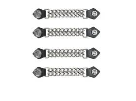 Ac1130 Dream Apparel Cross Finger Chrome Chain And Leather Vest Extender For Biker Waistcoat Jacket