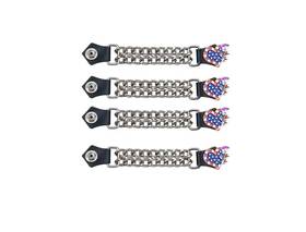Ac1135-purp Dream Apparel Purple Hearth Chrome Chain And Leather Vest Extender For Biker Waistcoat Jacket