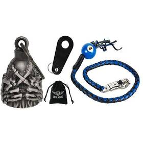 Dbl2-11 Dream Apparel 42 Inch Leather Biker Pool Ball Get Back Whip And Middle Finger Silver Bell Gift Pack