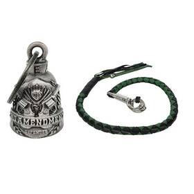Dbl20-11 Dream Apparel 36 In Leather Biker Get Back Whip And 2nd Amendment Silver Bell Gift Pack