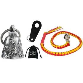 Dbl48-11 Dream Apparel 42 In Red And Yellow Leather Biker Get Back Whip Weed Leaves Bell Gift Pack