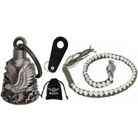 Dbl5-11 Dream Apparel Pack Of 42 In Leather Motorcycle Get Back Whip And Eagle Guardian Bell With Hanger
