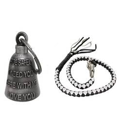 Dbl66-11 Dream Apparel 42 In Black/white Leather Biker Get Back Whip And Ride Safley Bell Gift Pack
