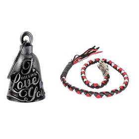 Dbl88-11 Dream Apparel 42 In Black Red And White Leather Biker Get Back Whip I Love You Bell Gift Pack